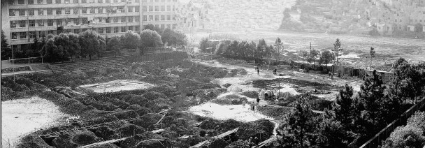 原无线电校扩建新修逸夫楼场景